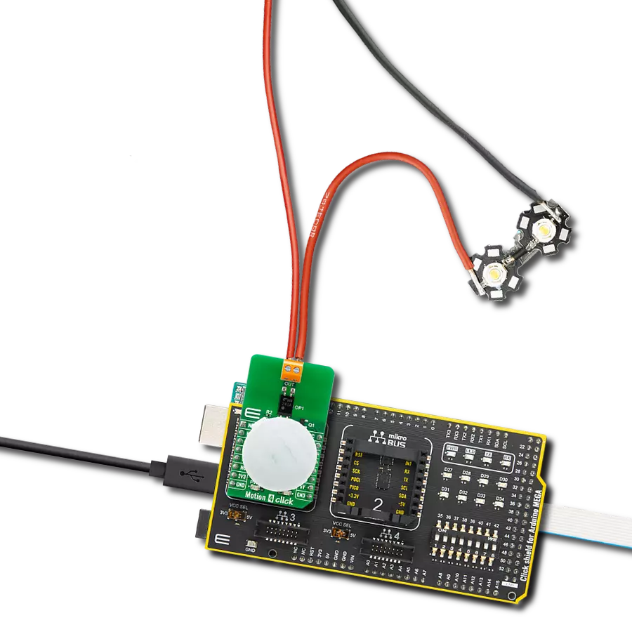 Motion 4 Click with Arduino Mega 2560 Rev3
