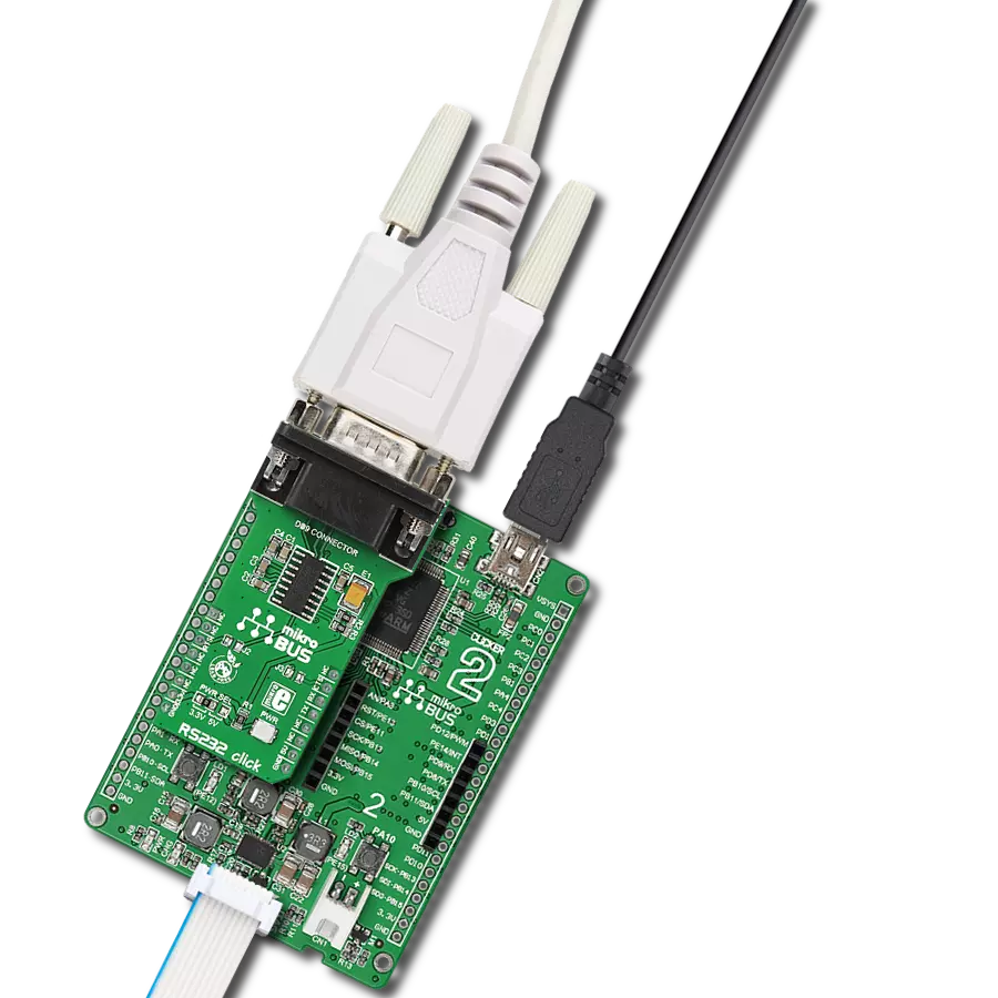 RS232 Click with Clicker 2 for STM32
