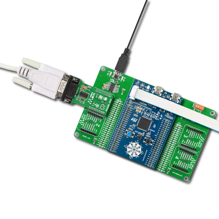 RS232 Click with Discovery kit with STM32F303VC MCU
