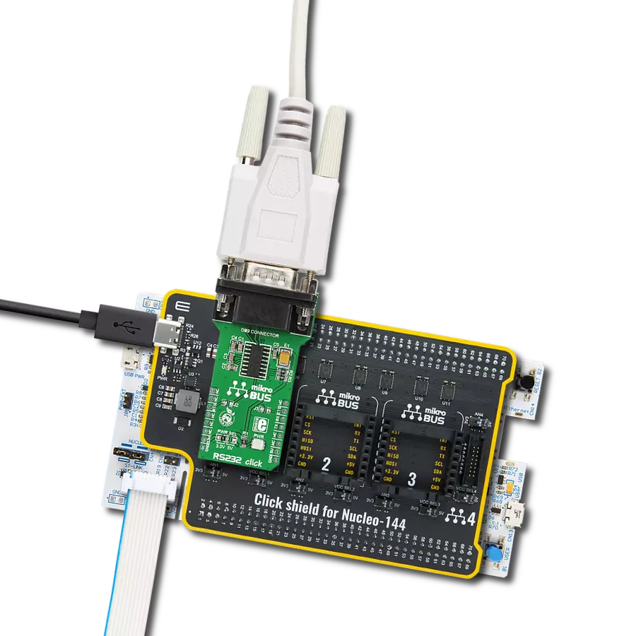 RS232 Click with Nucleo 144 with STM32F446ZE MCU