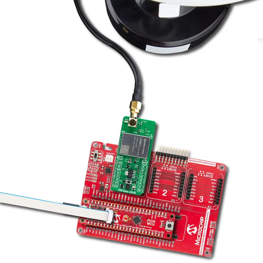 RTK Base Click with Curiosity Nano with PIC18F47K42