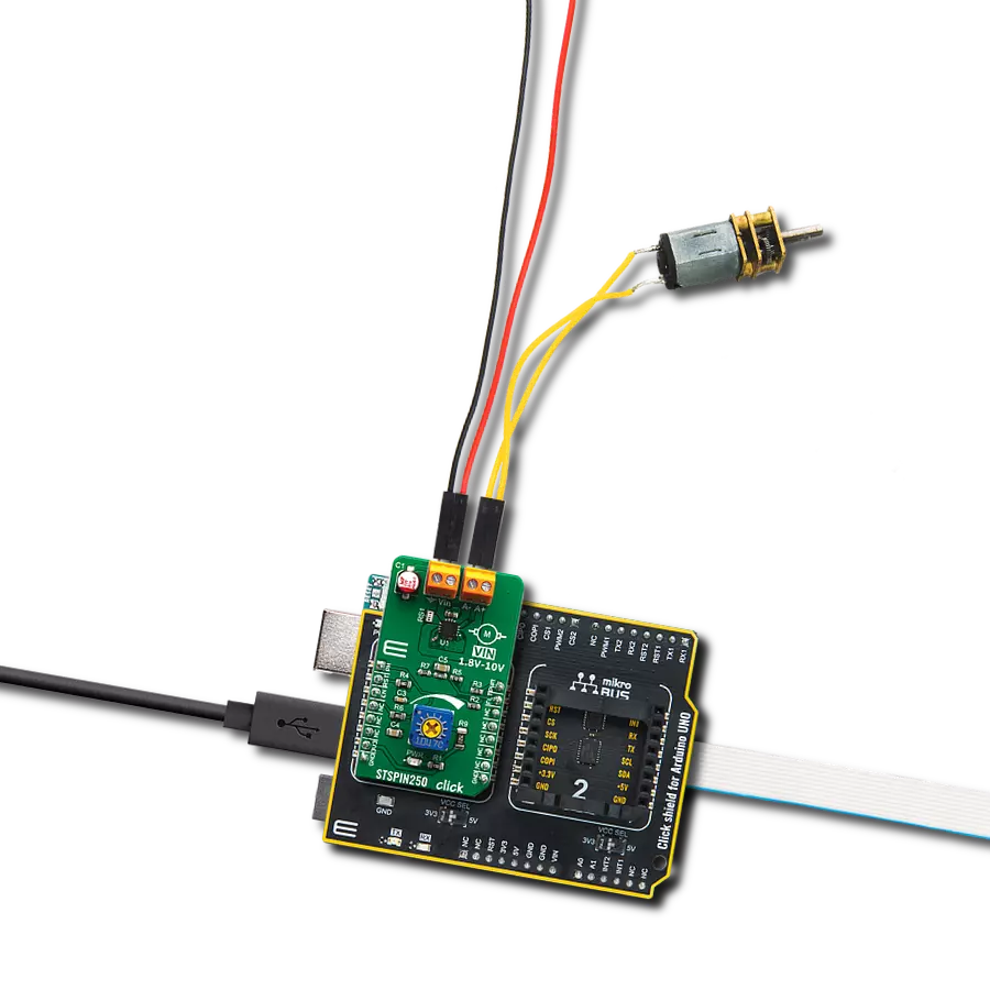 STSPIN250 Click with Arduino UNO Rev3