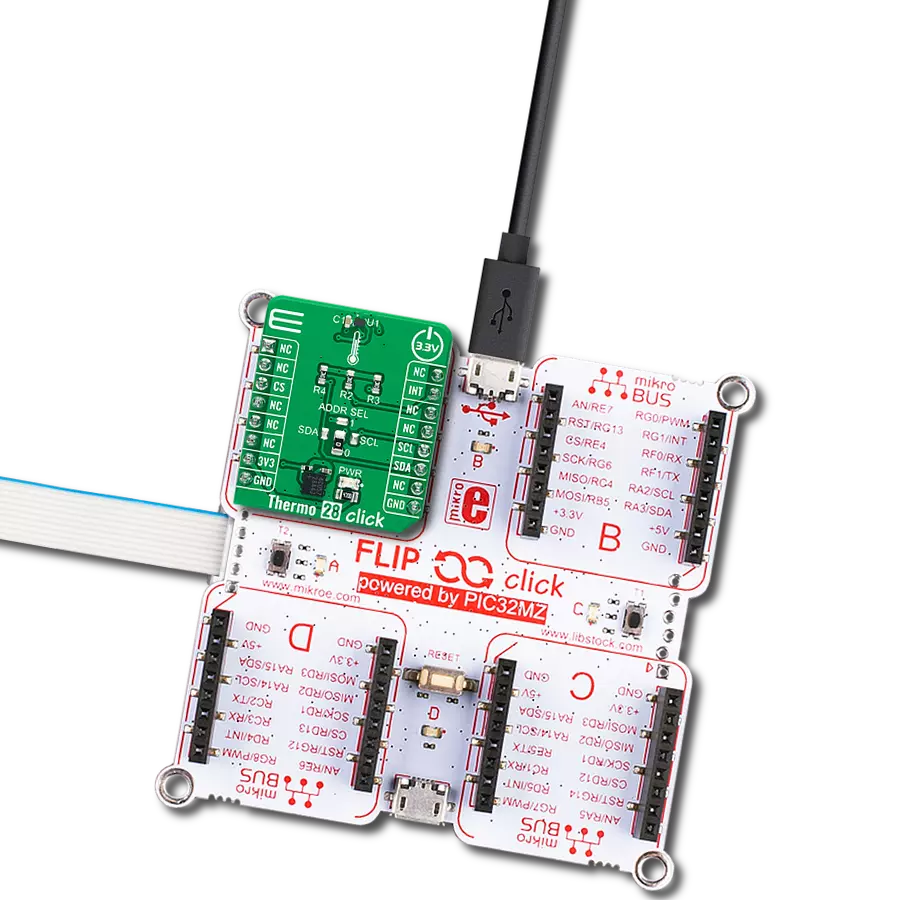 Thermo 28 Click with Flip&Click PIC32MZ