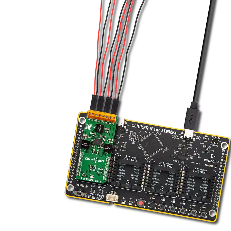 3xBuck click with Clicker 4 for STM32F4