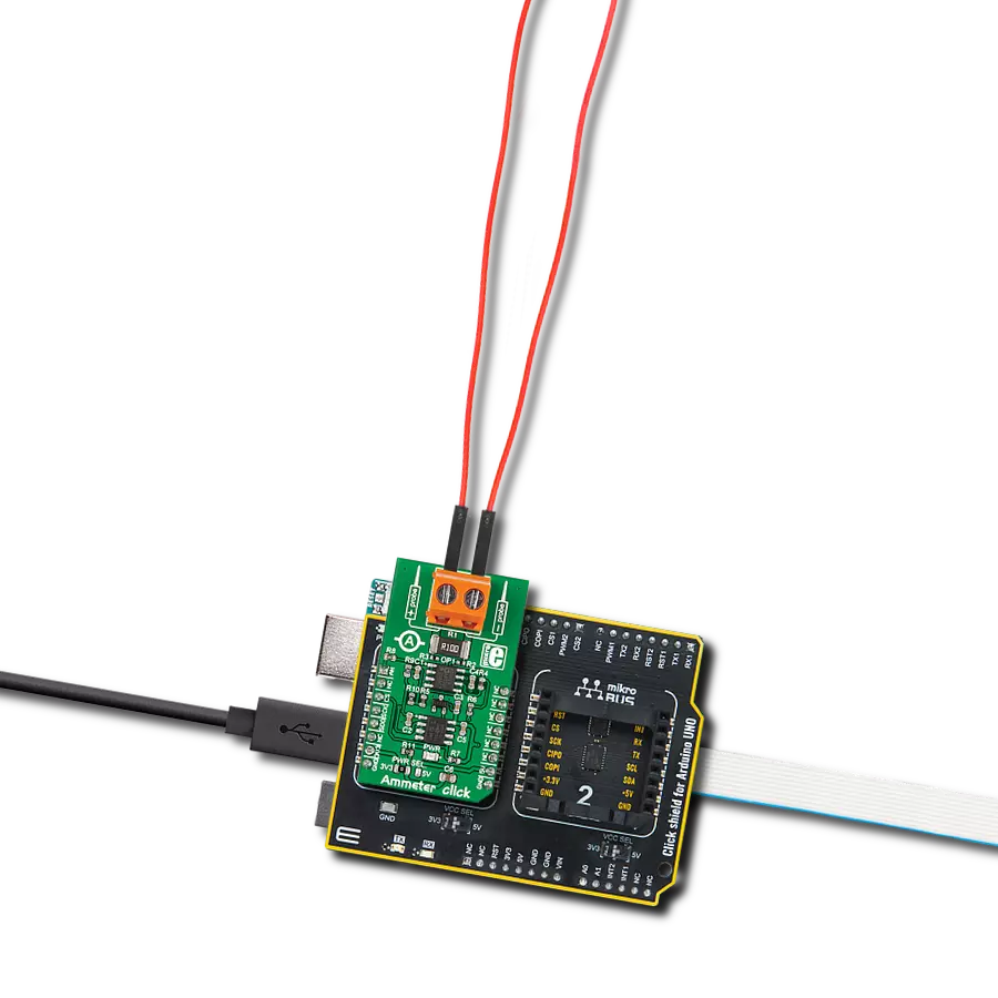 Ammeter Click with Arduino UNO Rev3