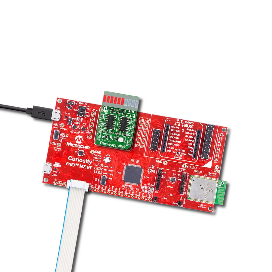 Display various signal or status properties in the form of a bar graph with JSB-R102510ZR and PIC32MZ2048EFM100