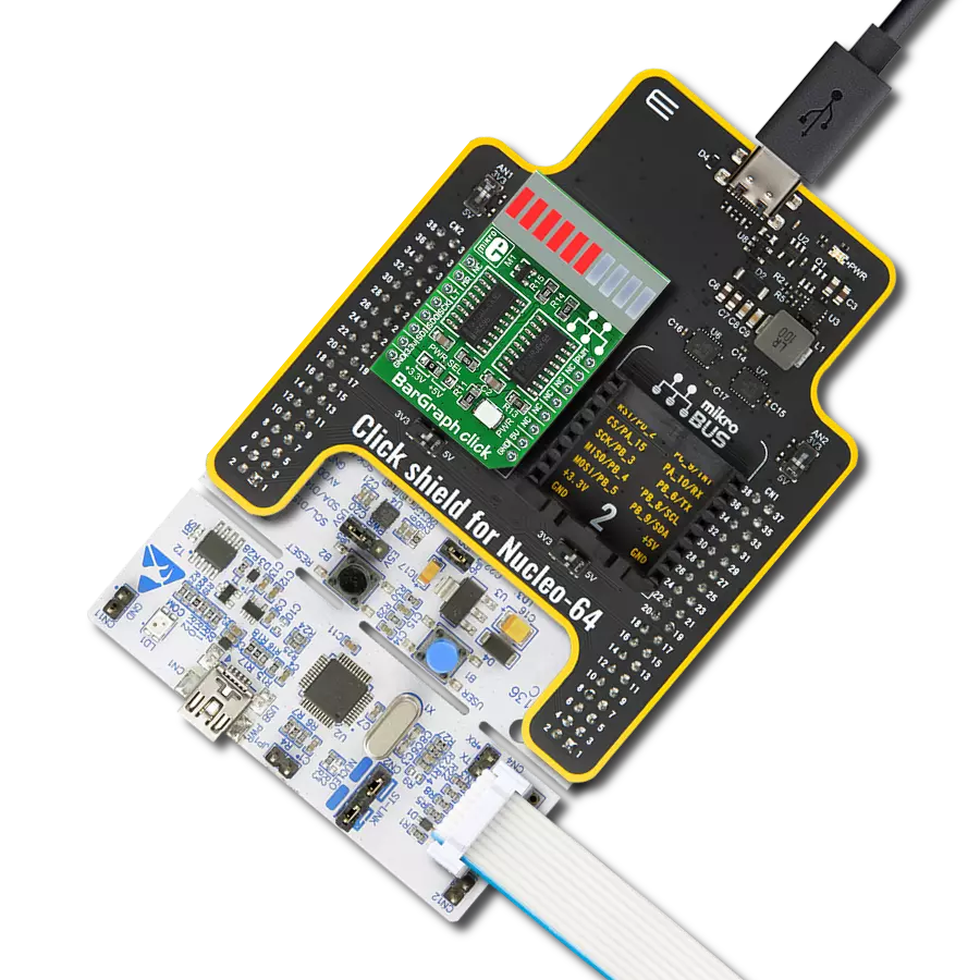BarGraph Click with Nucleo-64 with STM32F091RC MCU