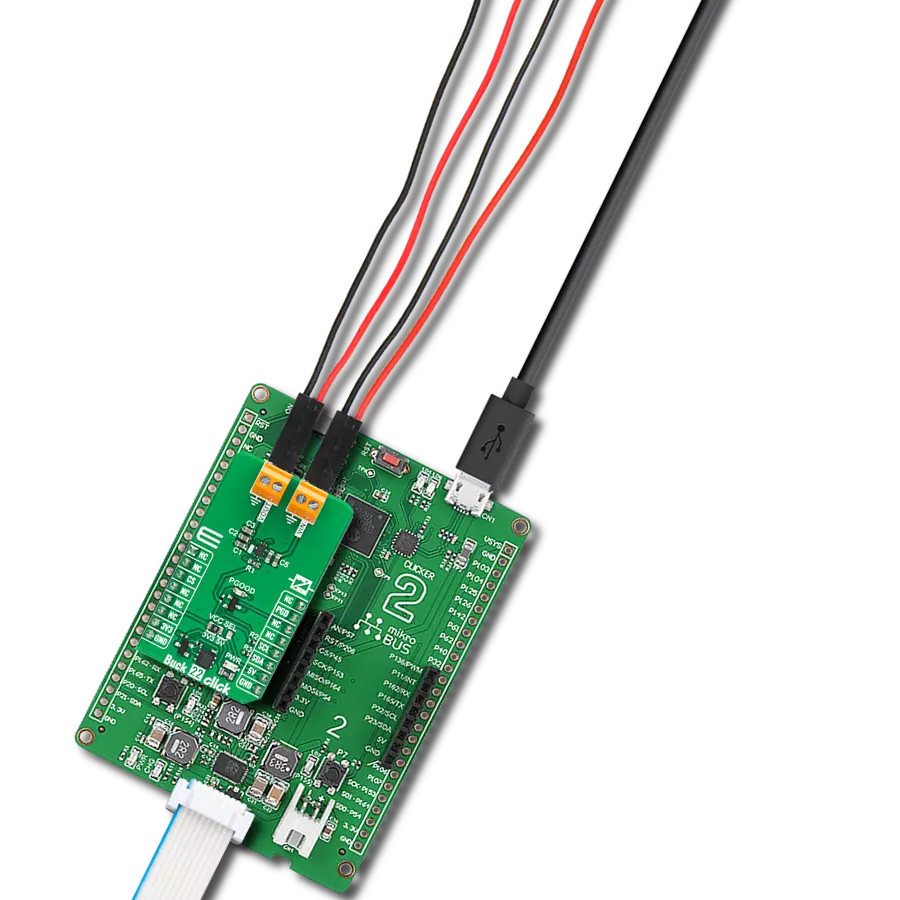 Buck 22 Click with Clicker 2 for dsPIC33