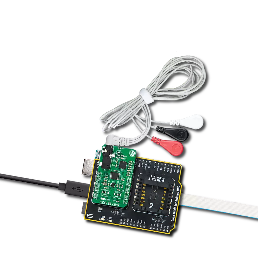 ECG 3 Click with Arduino UNO Rev3
