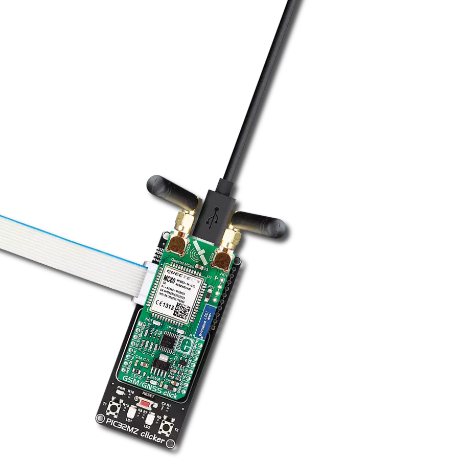 GSM/GNSS Click with PIC32MZ clicker