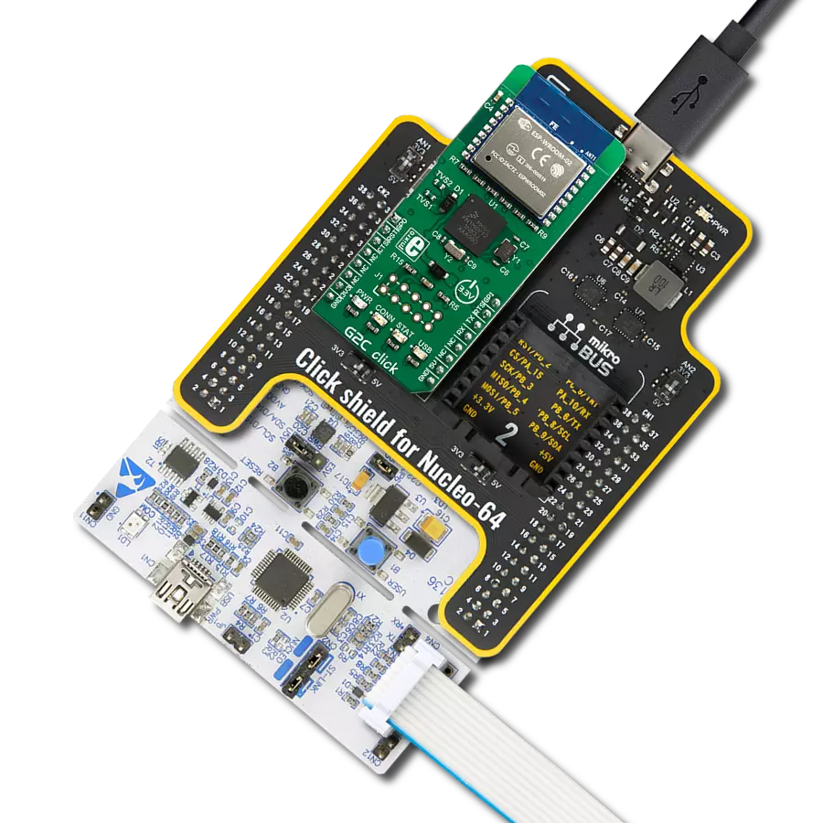Go to Cloud (G2C) Click with Nucleo-64 with STM32F091RC MCU