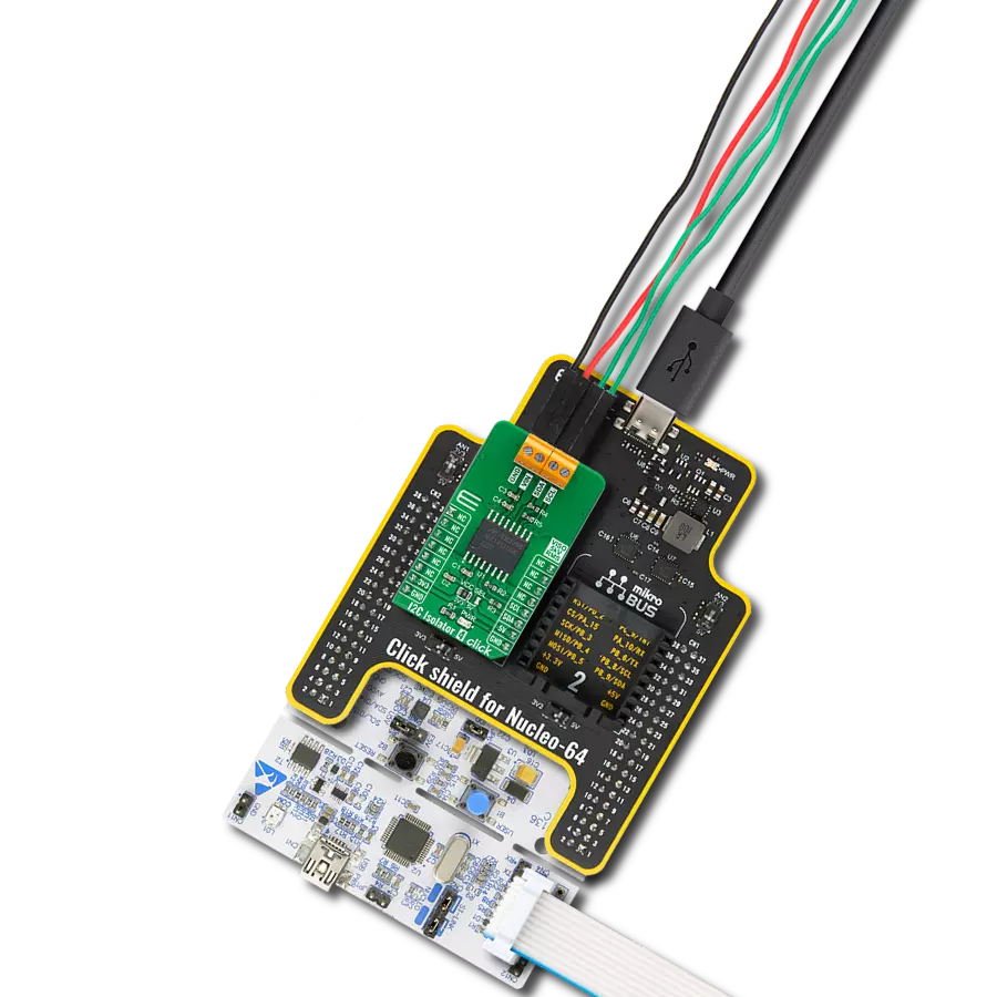 I2C Isolator 4 Click with Nucleo-64 with STM32F091RC MCU