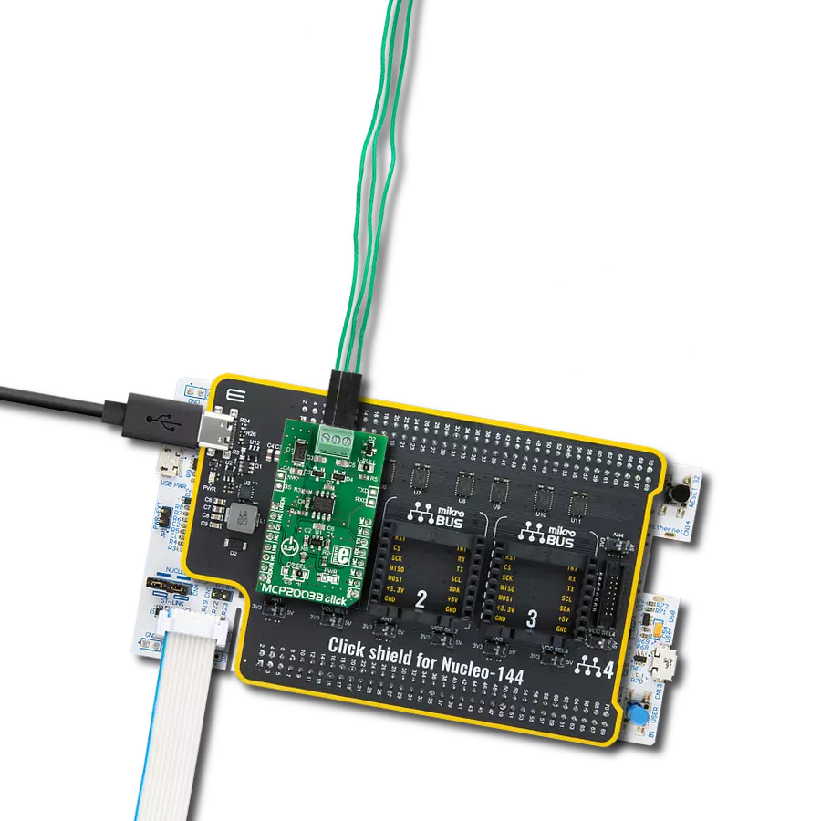 MCP2003B Click with Nucleo 144 with STM32F413ZH MCU