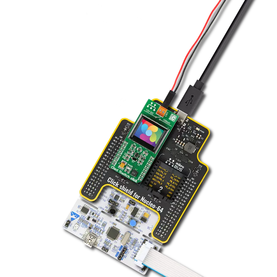 Oled Switch Click with Nucleo-64 with STM32F091RC MCU