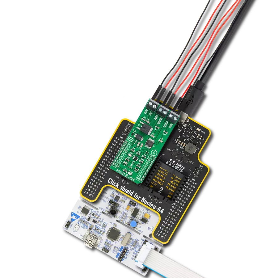 PROFET 2 Click - 3A with Nucleo-64 with STM32F091RC MCU