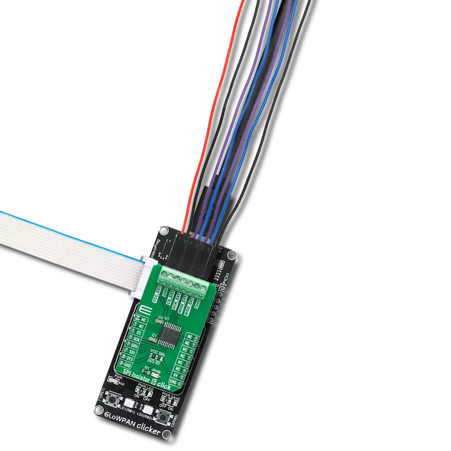 SPI Isolator 6 Click with 6LoWPAN clicker