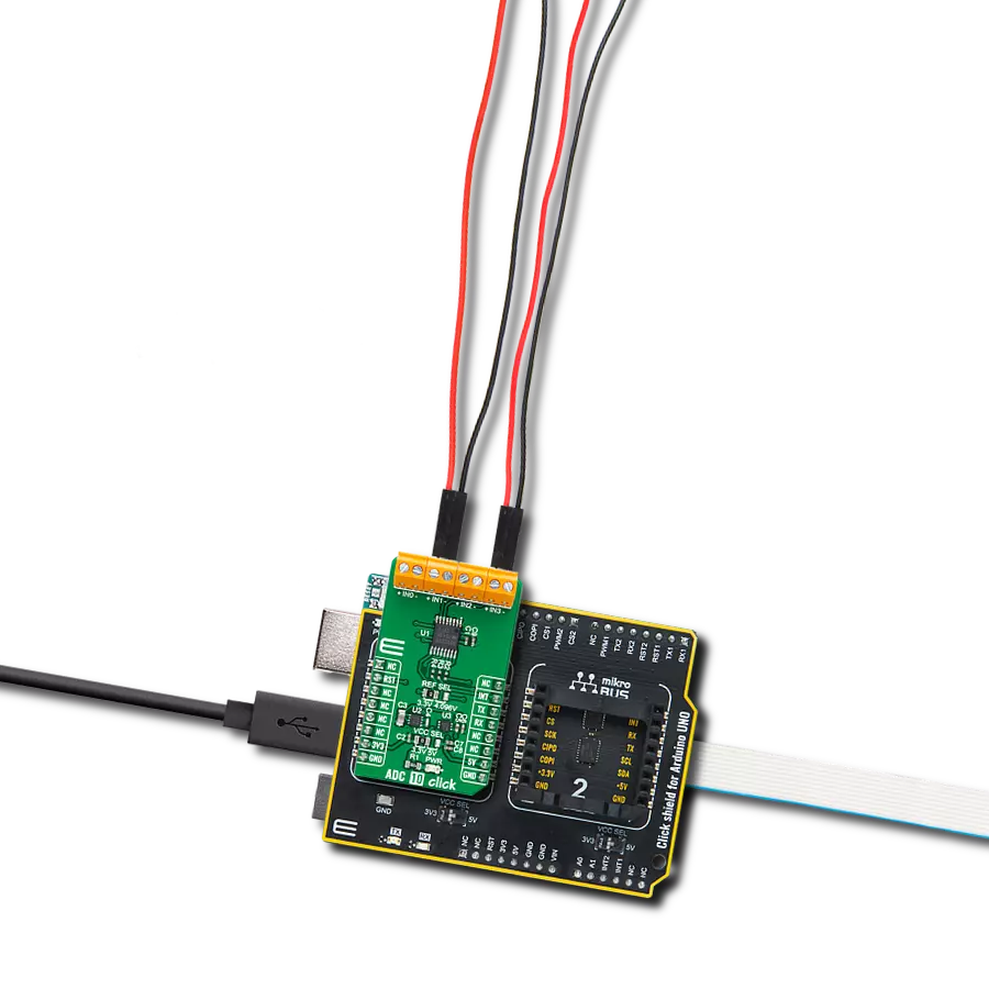 ADC 10 Click with Arduino UNO Rev3