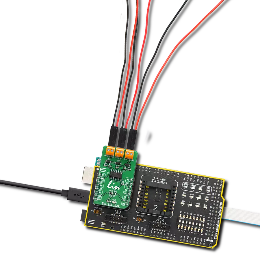 Dual LIN Click with Arduino Mega 2560 Rev3