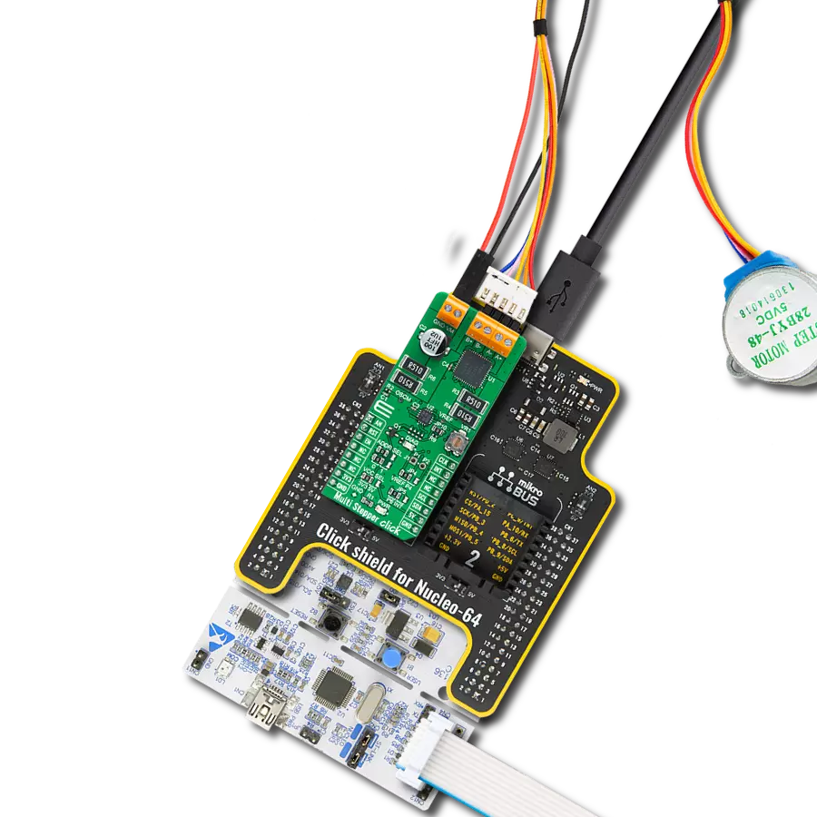 Multi Stepper Click - TB62262 with Nucleo-64 with STM32F091RC MCU