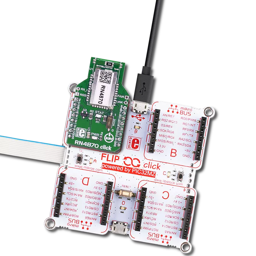 基于BLE 4.2的易于使用/即插即用解决方案，使用RN4870和PIC32MZ2048EFH100