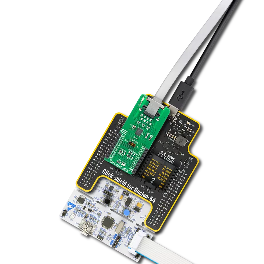 SPI Extend Click with Nucleo-64 with STM32F091RC MCU