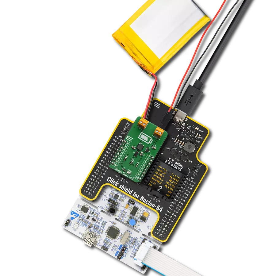 Single Cell Click with Nucleo-64 with STM32F091RC MCU