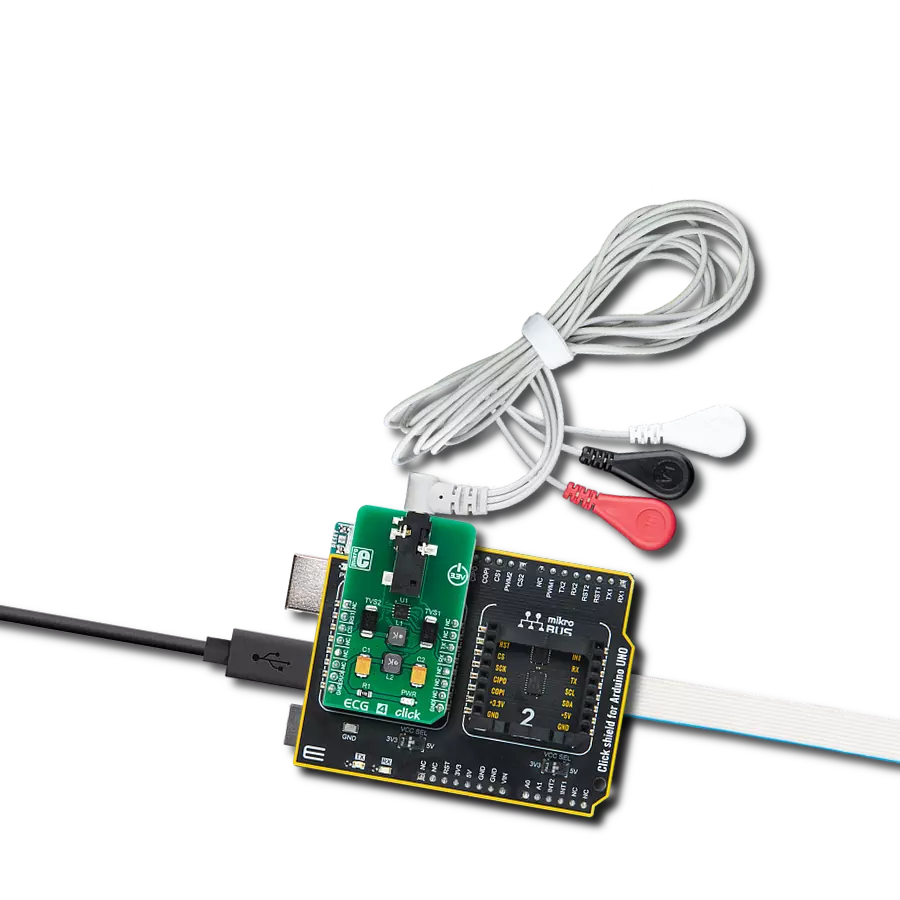 ECG 4 Click with Arduino UNO Rev3