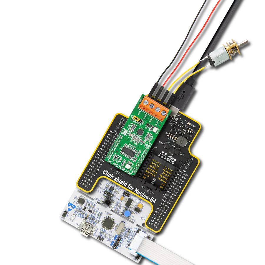 DC MOTOR Click with Nucleo-64 with STM32F091RC MCU