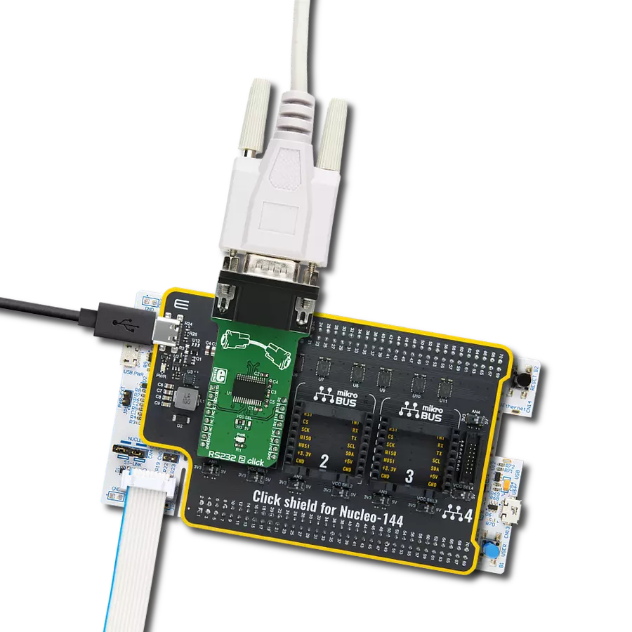 RS232 2 Click with Nucleo 144 with STM32F413ZH MCU