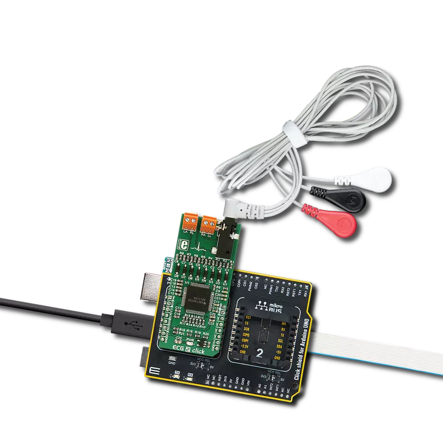 ECG 2 Click with Arduino UNO Rev3