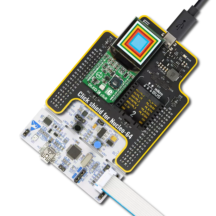 OLED C Click with Nucleo-64 with STM32F091RC MCU