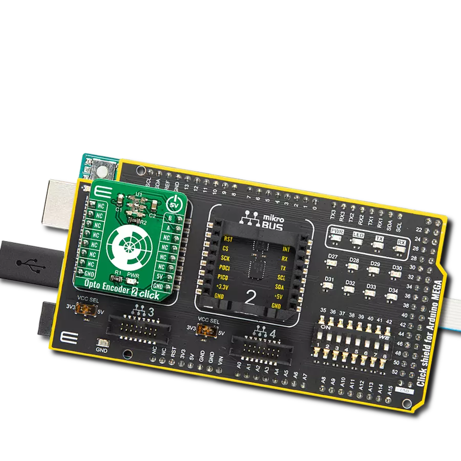 Opto Encoder 2 Click with Arduino Mega 2560 Rev3