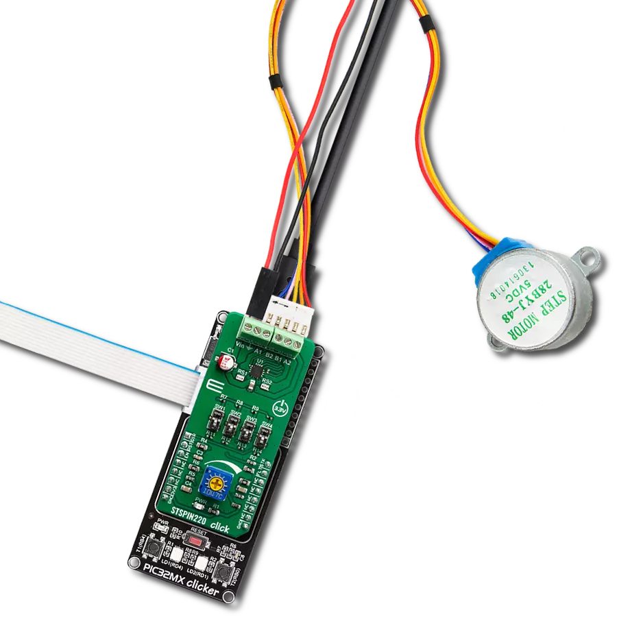 STSPIN220 Click with PIC32MX clicker