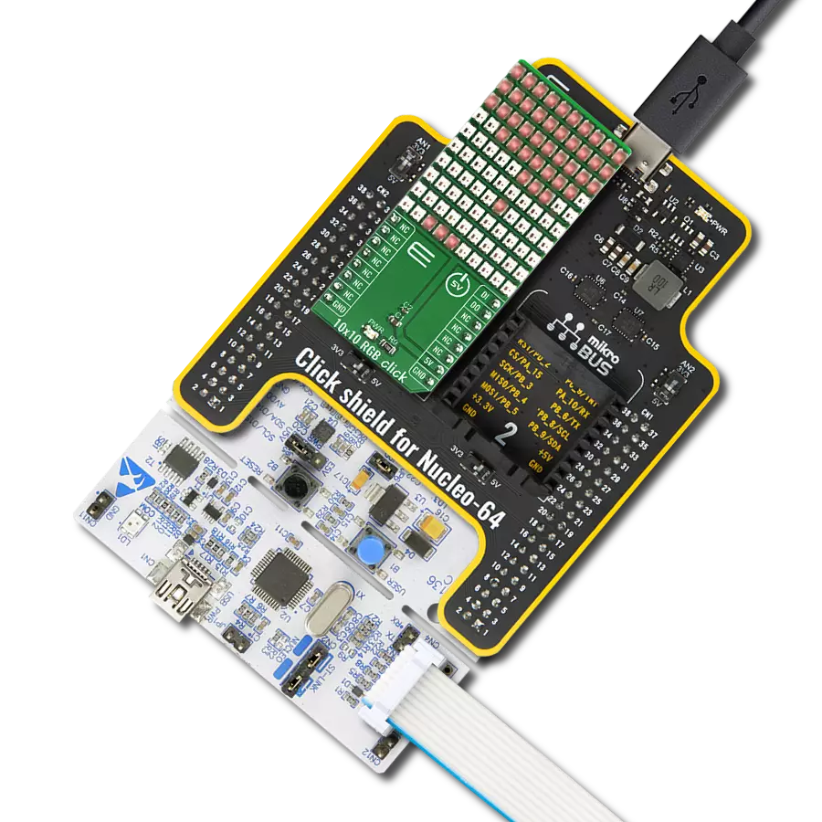 10x10 RGB Click with Nucleo-64 with STM32F091RC MCU