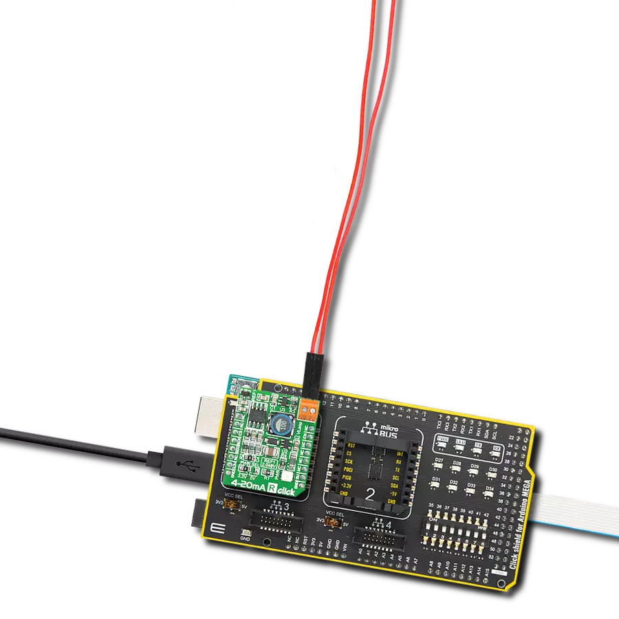 4-20 mA R Click with Arduino Mega 2560 Rev3