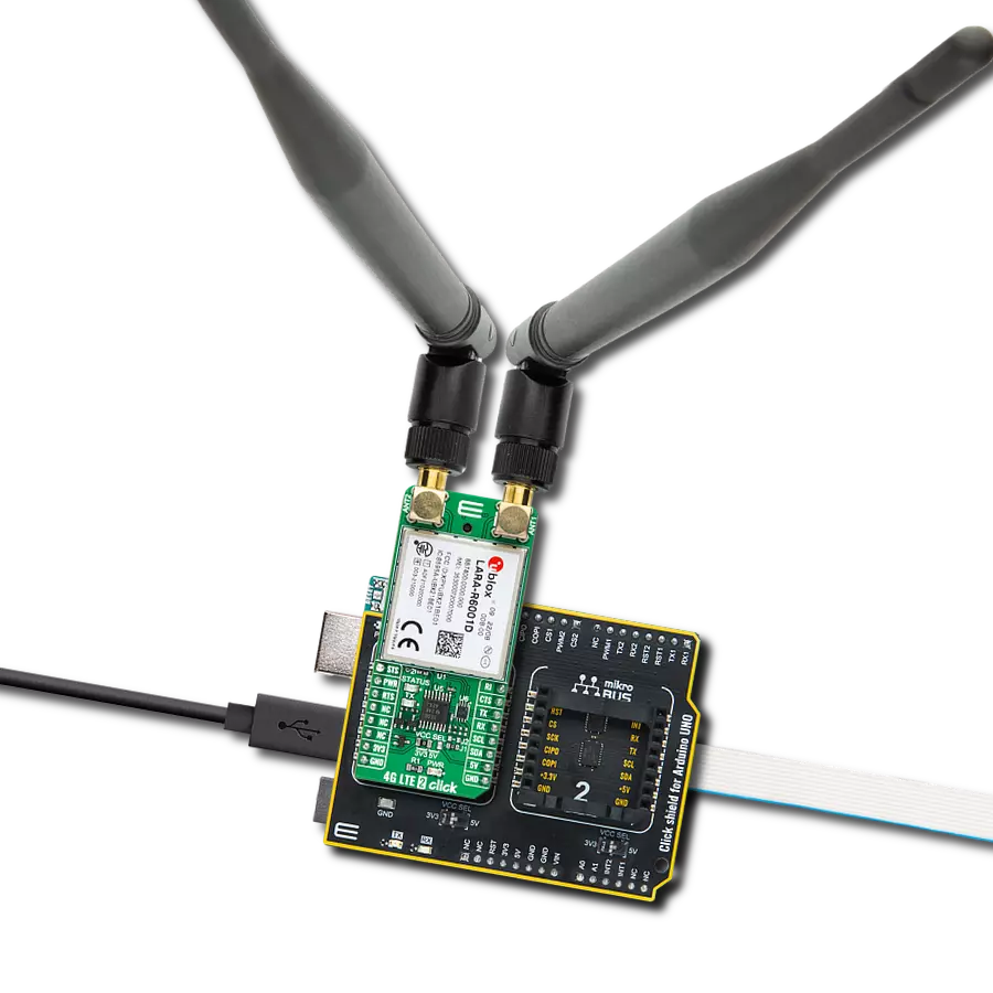 4G LTE 2 Click - Data with Arduino UNO Rev3