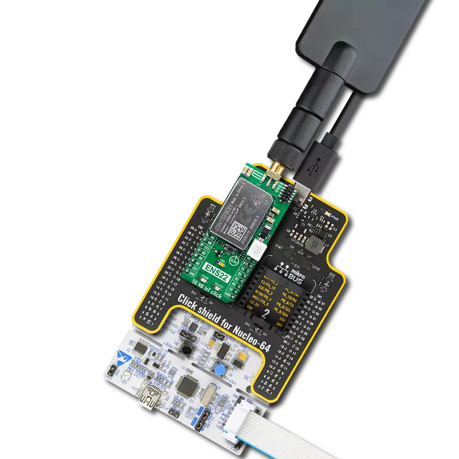 5G NB IoT Click with Nucleo-64 with STM32F091RC MCU
