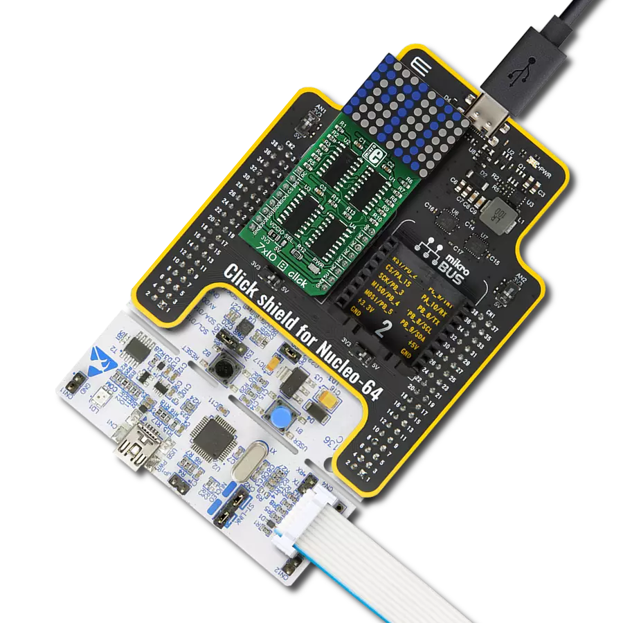 7x10 B Click with Nucleo-64 with STM32F091RC MCU