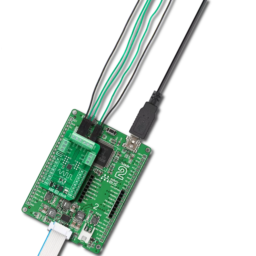 ADC 20 Click with Clicker 2 for STM32
