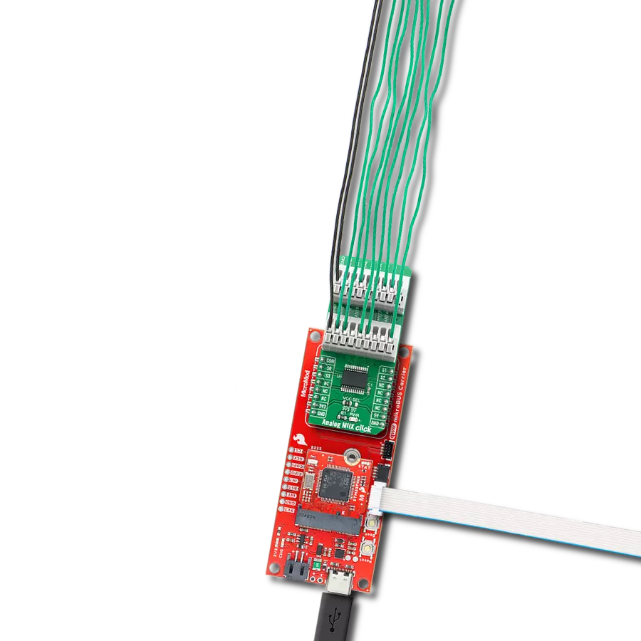 Analog MUX Click with SparkFun MicroMod mikroBUS Carrier Board