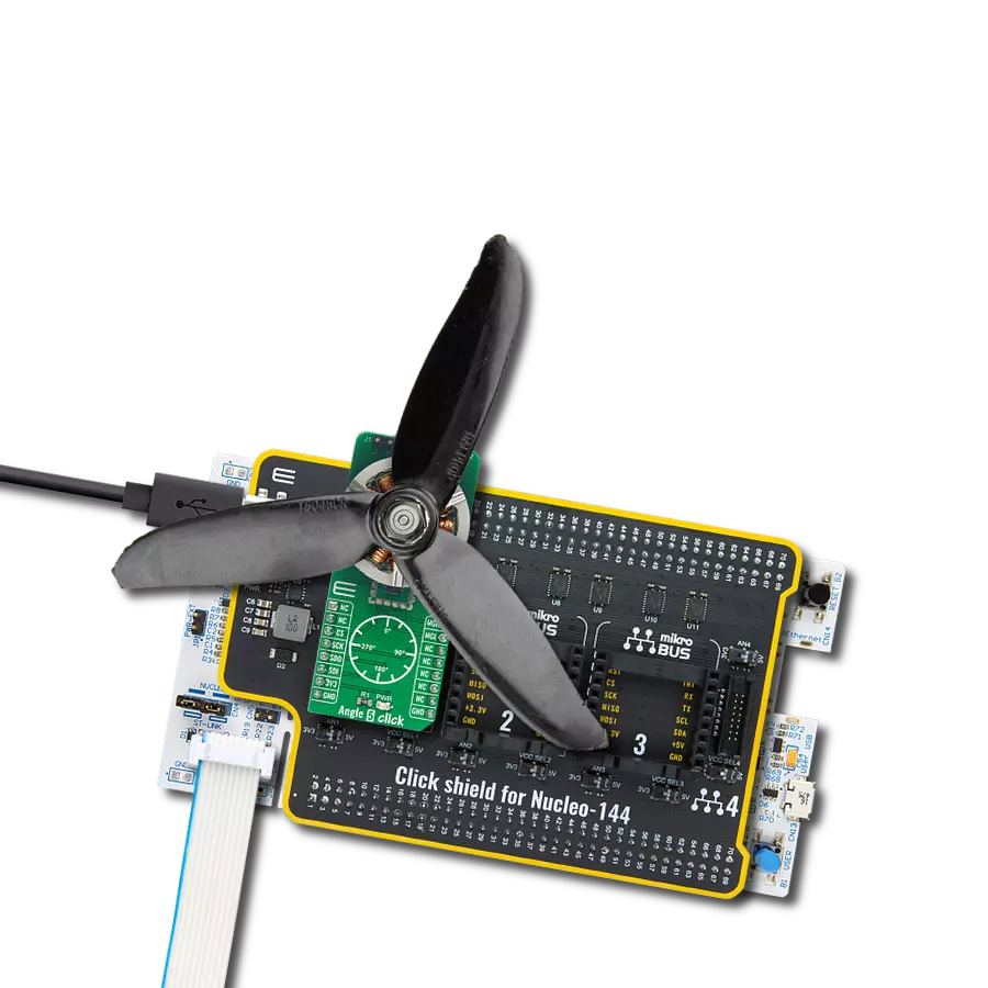 Angle 5 Click with Nucleo 144 with STM32F413ZH MCU