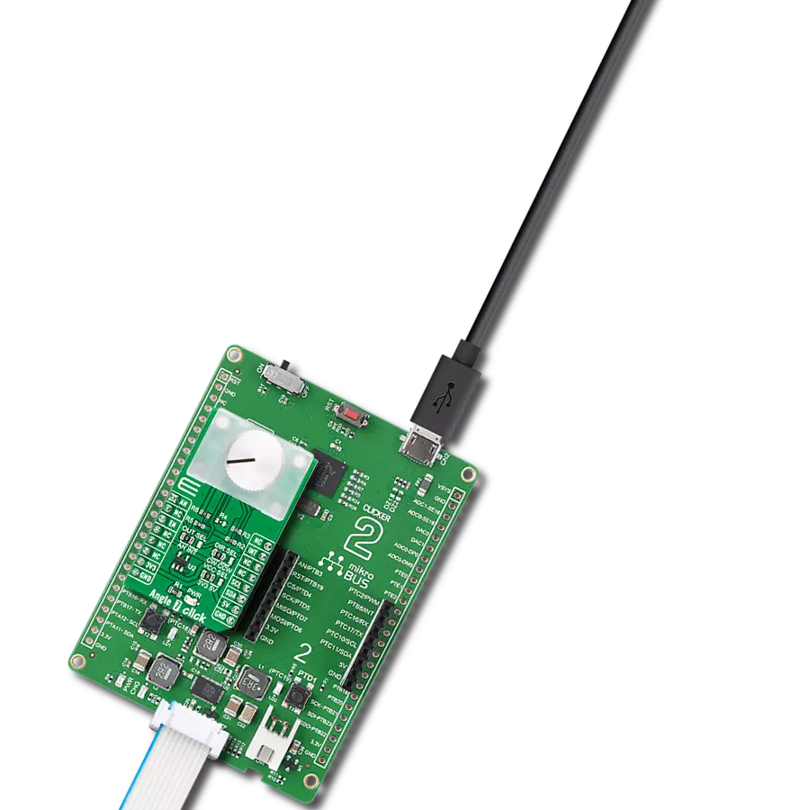 Angle 7 Click with Clicker 2 for Kinetis