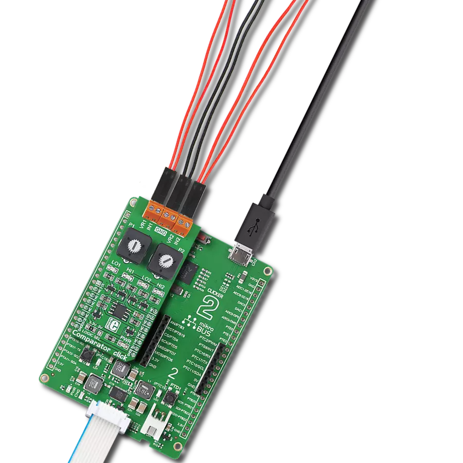 Comparator Click with Clicker 2 for Kinetis