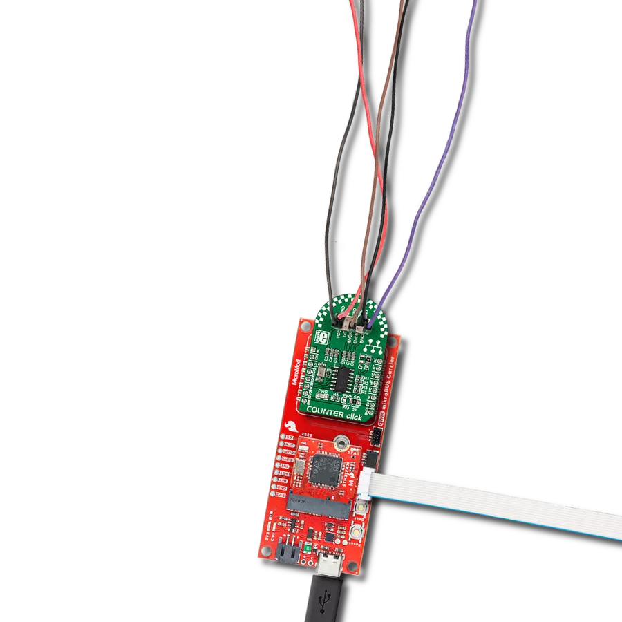 Counter Click with SparkFun MicroMod mikroBUS Carrier Board