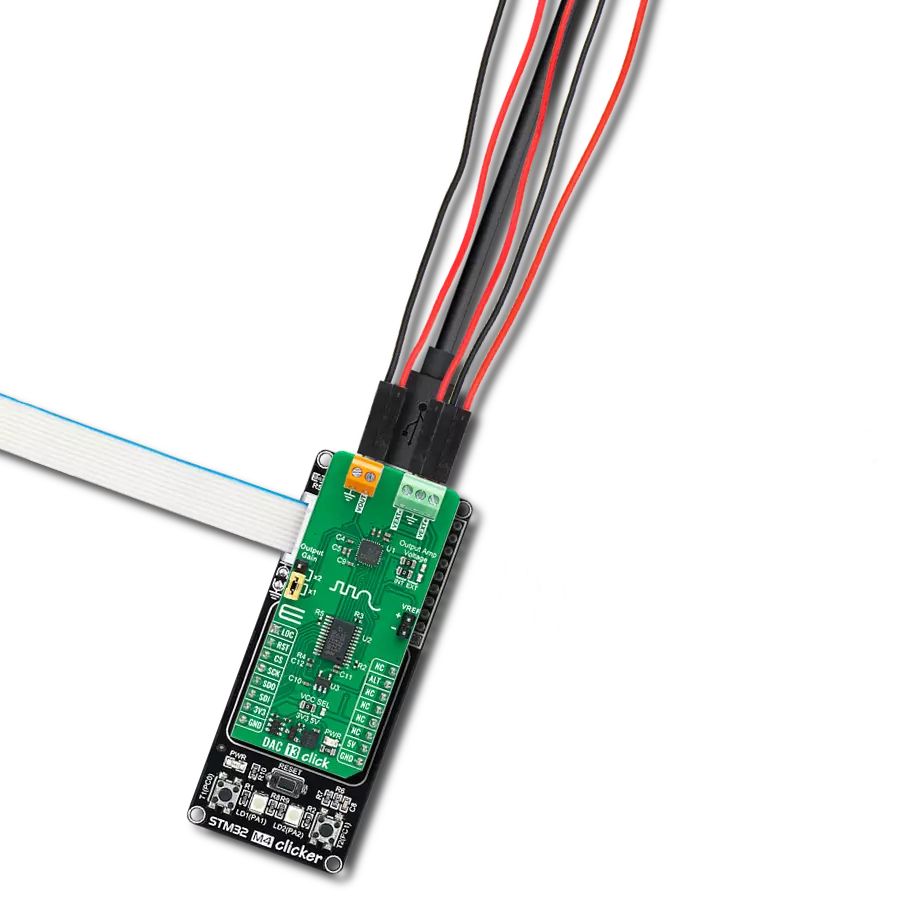 DAC 13 Click with STM32 M4 clicker