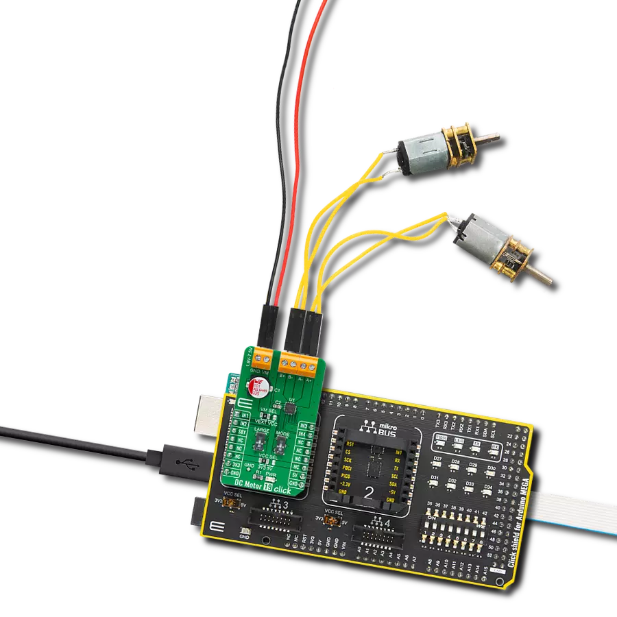 DC Motor 19 Click with Arduino Mega 2560 Rev3