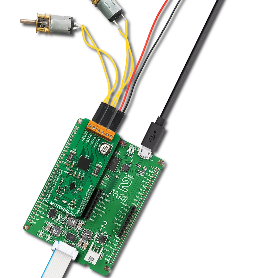 DC MOTOR 7 Click with Clicker 2 for PIC18FK
