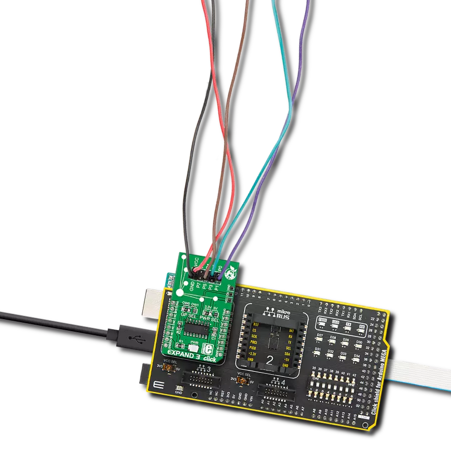 Expand 3 Click with Arduino Mega 2560 Rev3