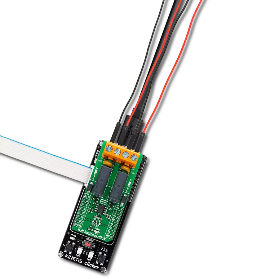Hall Switch 2 Click with Kinetis Clicker