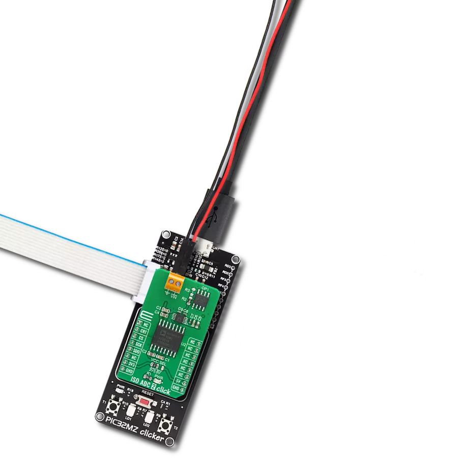 Convert analog to digital signals with AD7091R and PIC32MZ1024EFH064 with additional electrical isolation between them